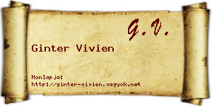 Ginter Vivien névjegykártya